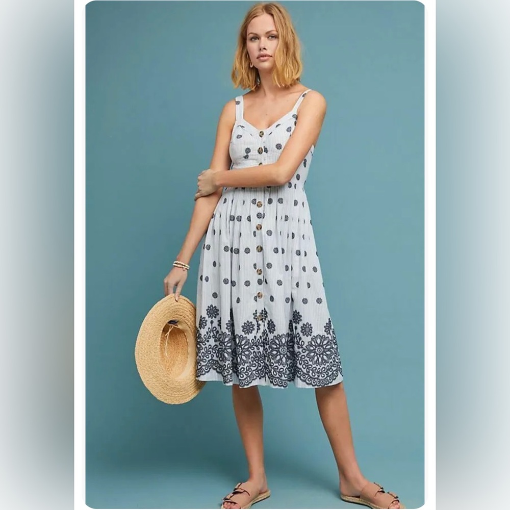 Anthropologie Maeve Savoy Buttondown Dress